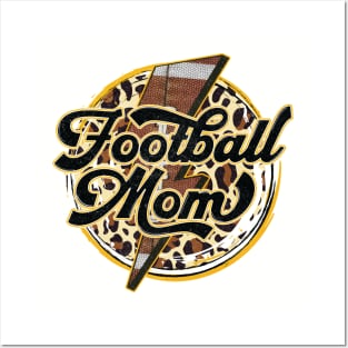 Retro football mom animal bolt Posters and Art